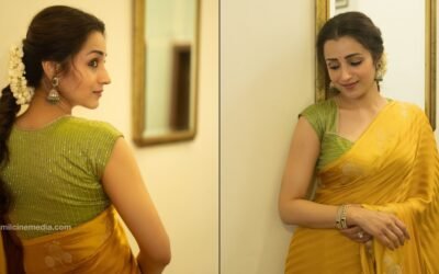 Trisha saree photos from Independence Day celebration