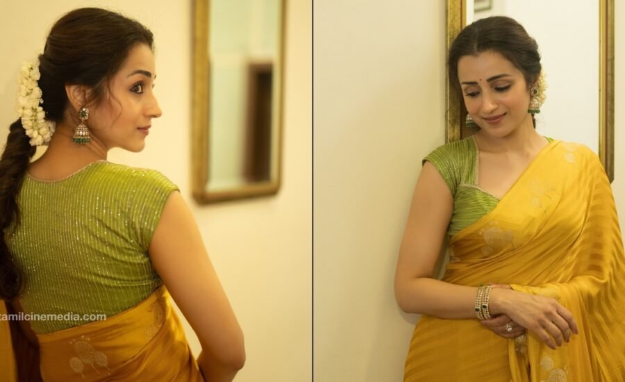 Trisha saree photos from Independence Day celebration