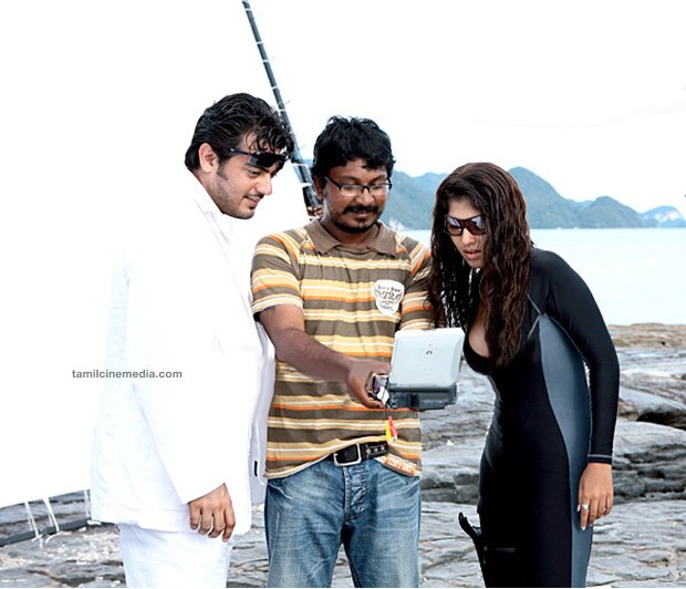 Ajith Vishnuvardhan and Nayanthara from Billa movie shoot